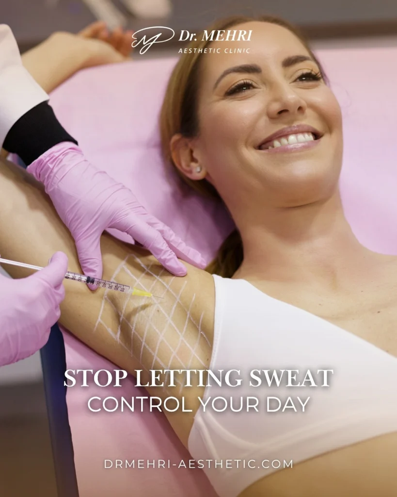 Underarm sweating treatment for excessive perspiration reduction